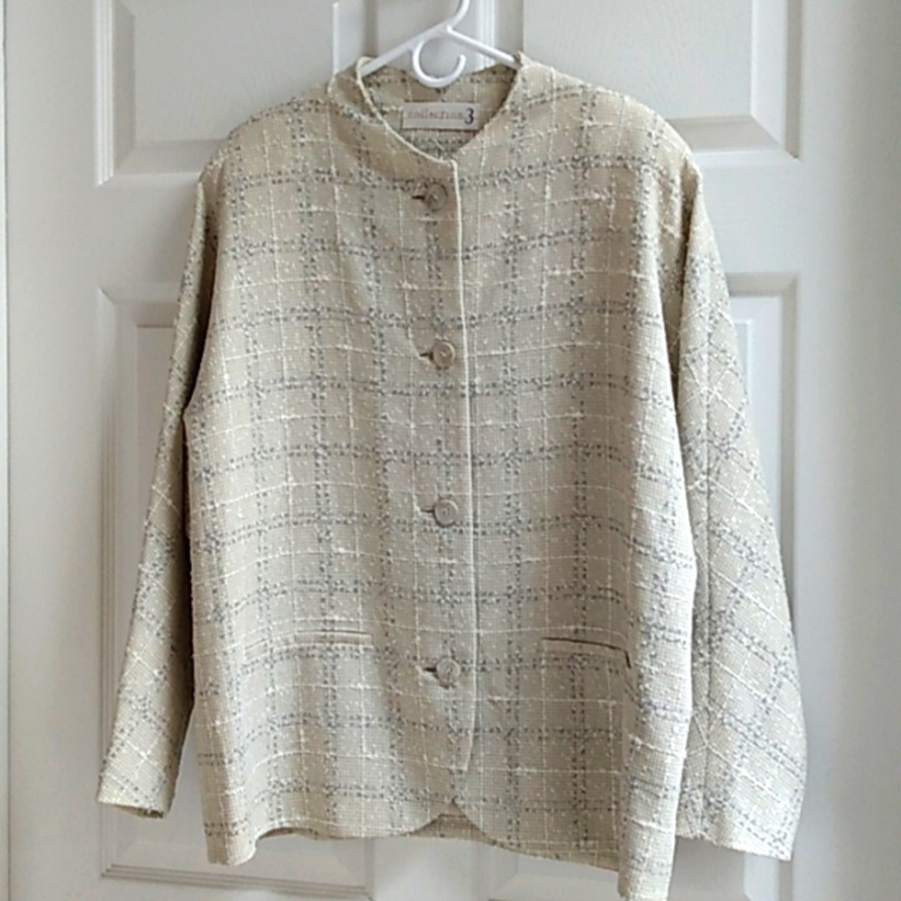 Collection 3 Size 14 Cream color textured jacket